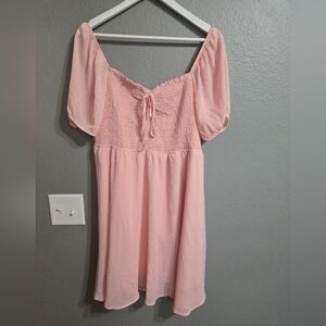 Byinns Pink Smocked Dress Puff Sleeve Size XXL